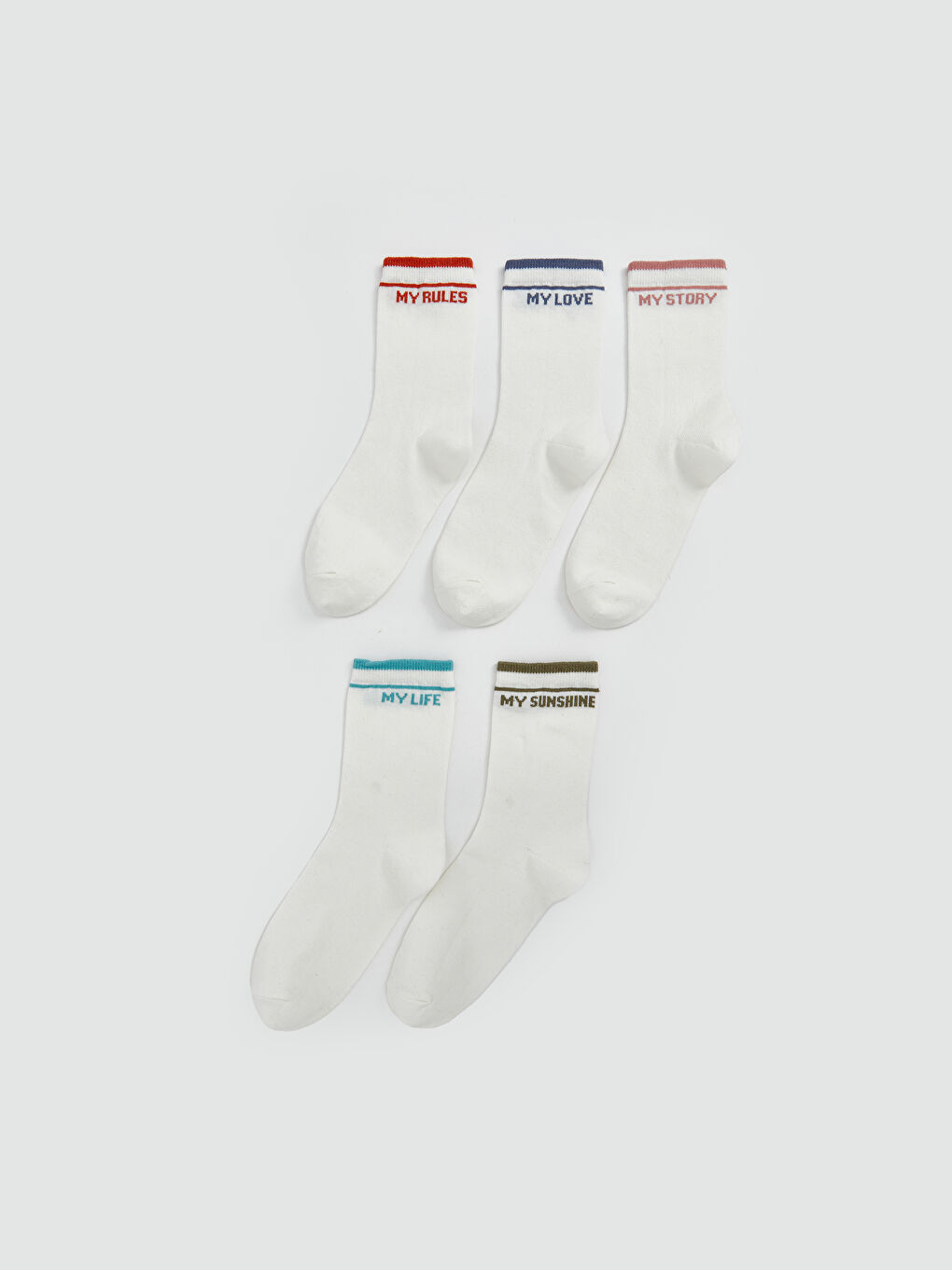 Printed Women's Crew Socks 5-Pack -S58434Z8-FDU