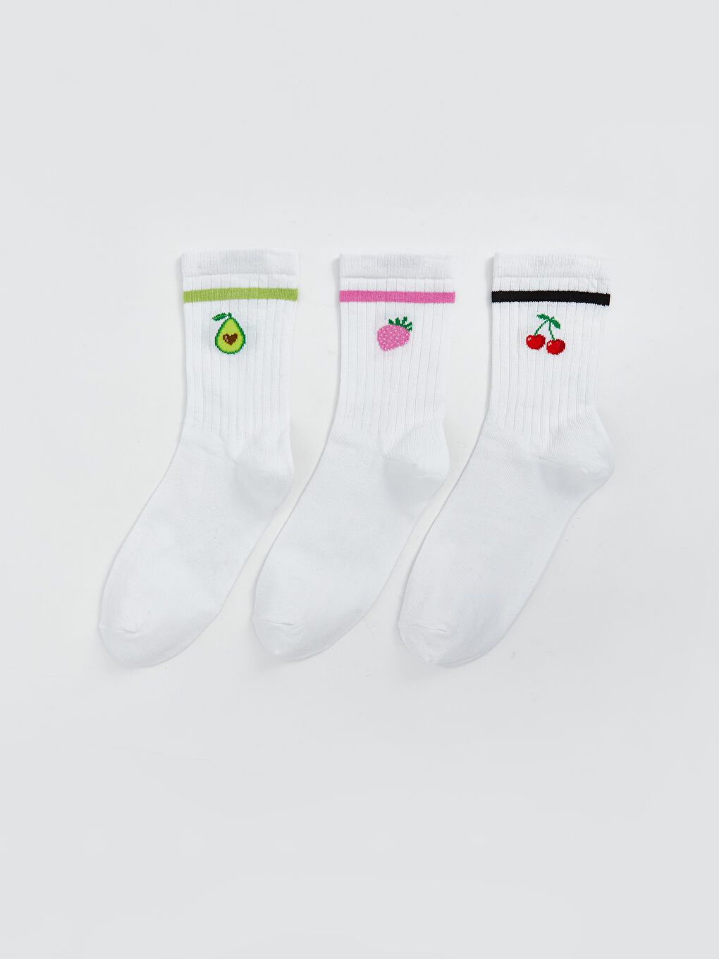 Fruit Patterned Women's Ankle Socks 3-pack -S58439Z8-FFB