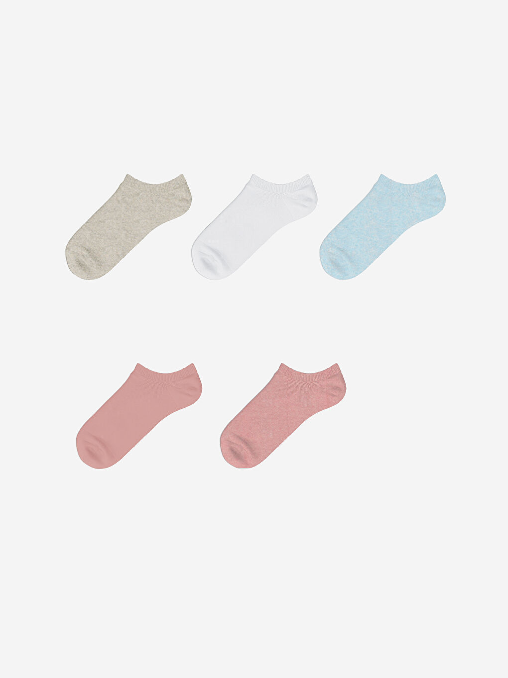 Women's Plain Booties Socks 5-Pack -S58485Z8-J0U