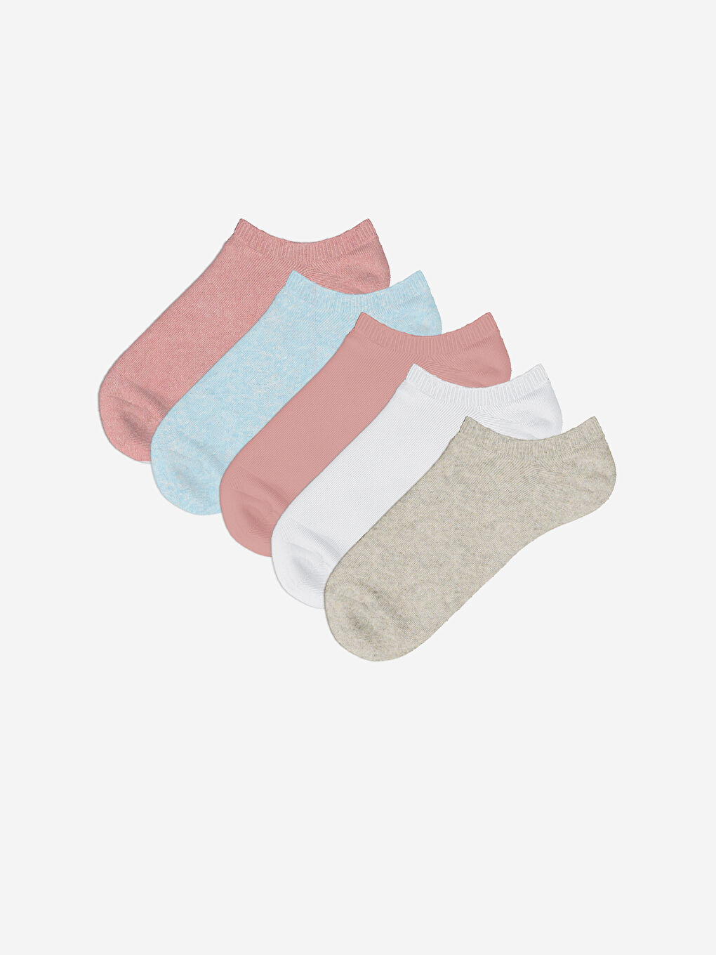Women's Plain Booties Socks 5-Pack -S58485Z8-J0U