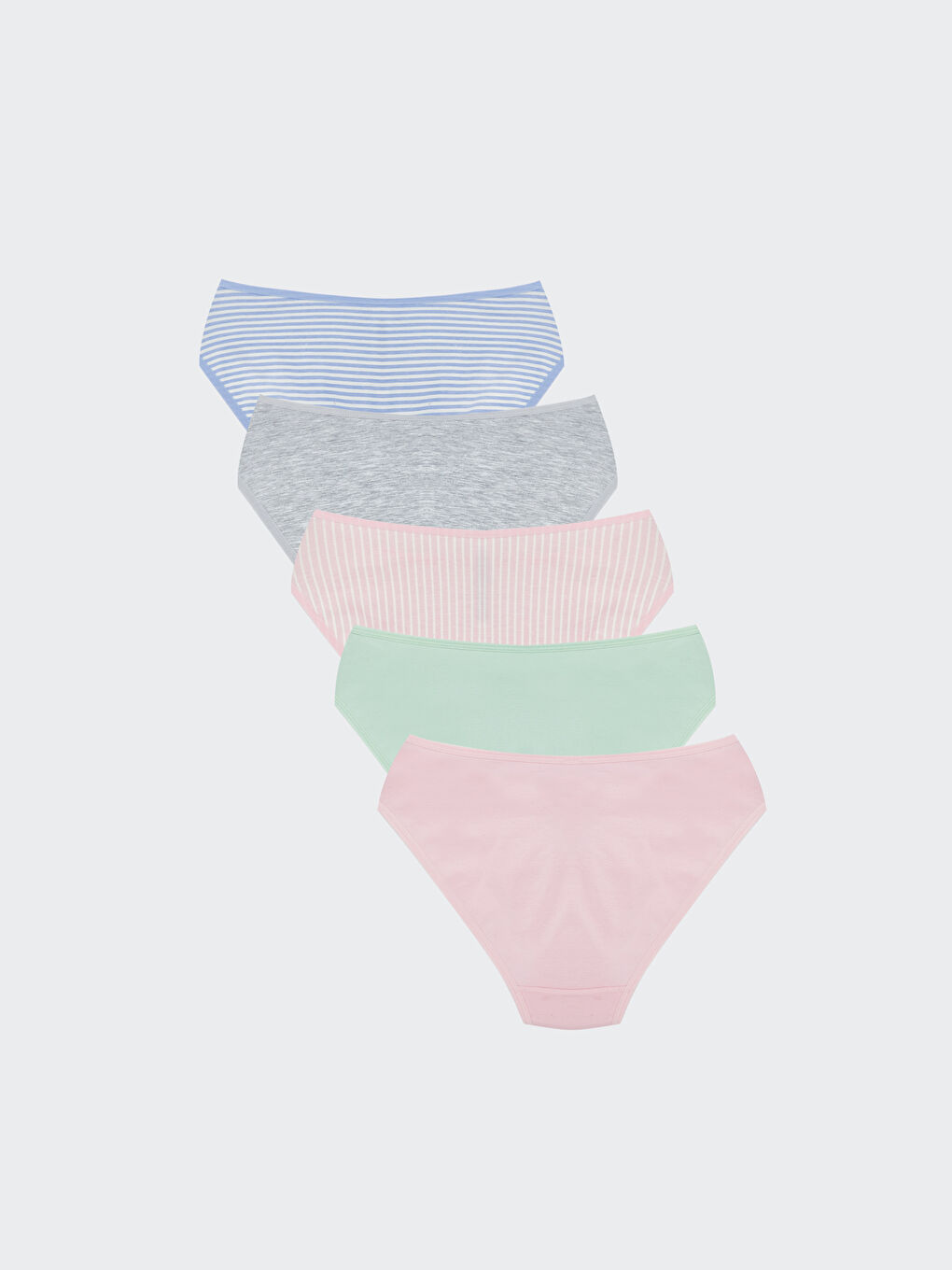 LCW Young Mavi Çizgili Bikini Külot 5'li Paket - 1