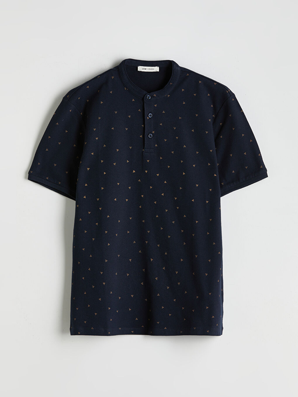 Grandad Collar Short Sleeve Patterned Men's T-Shirt -S58517Z8-RFH