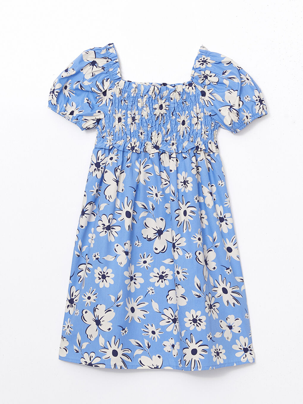 Square Collar Floral Girl's Dress -S58551Z4-LQQ