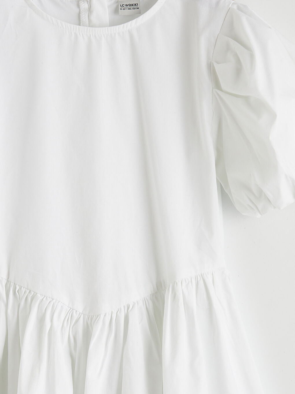 қыздарға арналған қарапайым бүрмелі қысқа көйлек-2