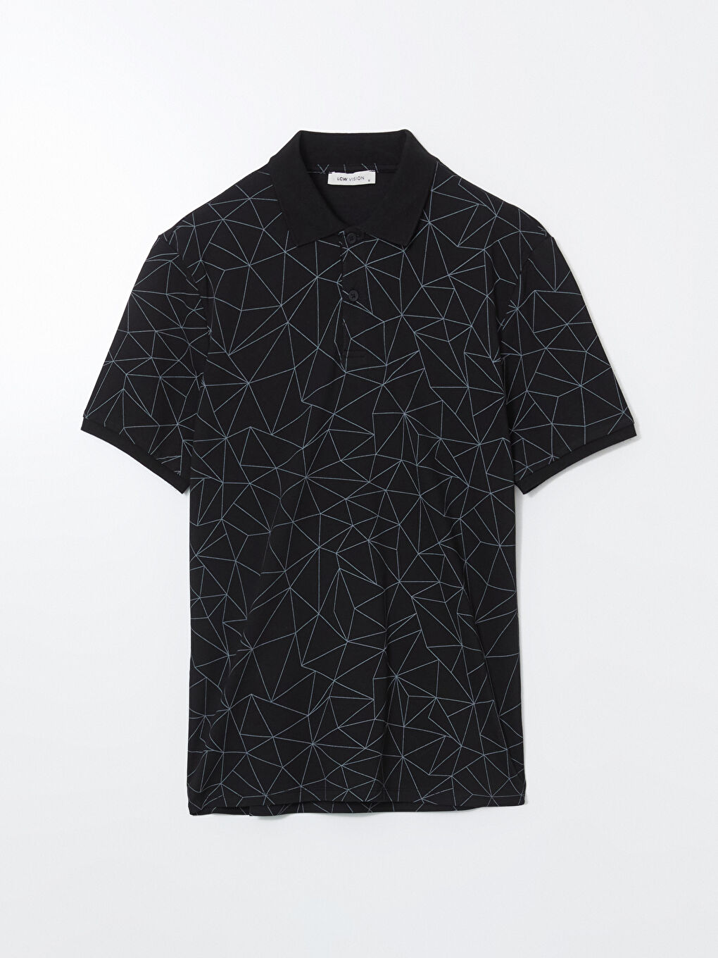 Polo Neck Short Sleeve Patterned Men's T-Shirt -S58559Z8-CVL