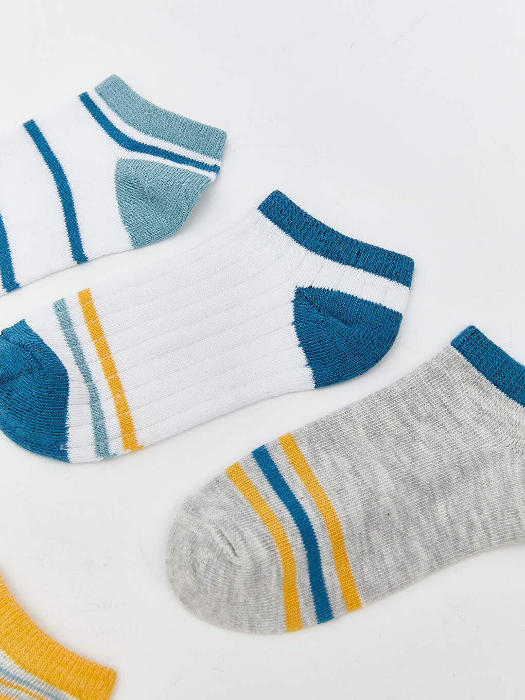 Striped Baby Boys Trainer Socks 5 Pack-1