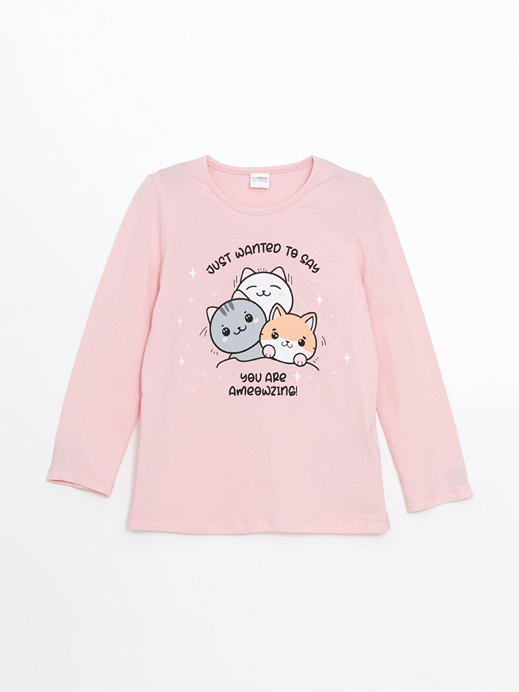 LCW Kids Pembe Bisiklet Yaka Kız Çocuk Pijama Takım - 1