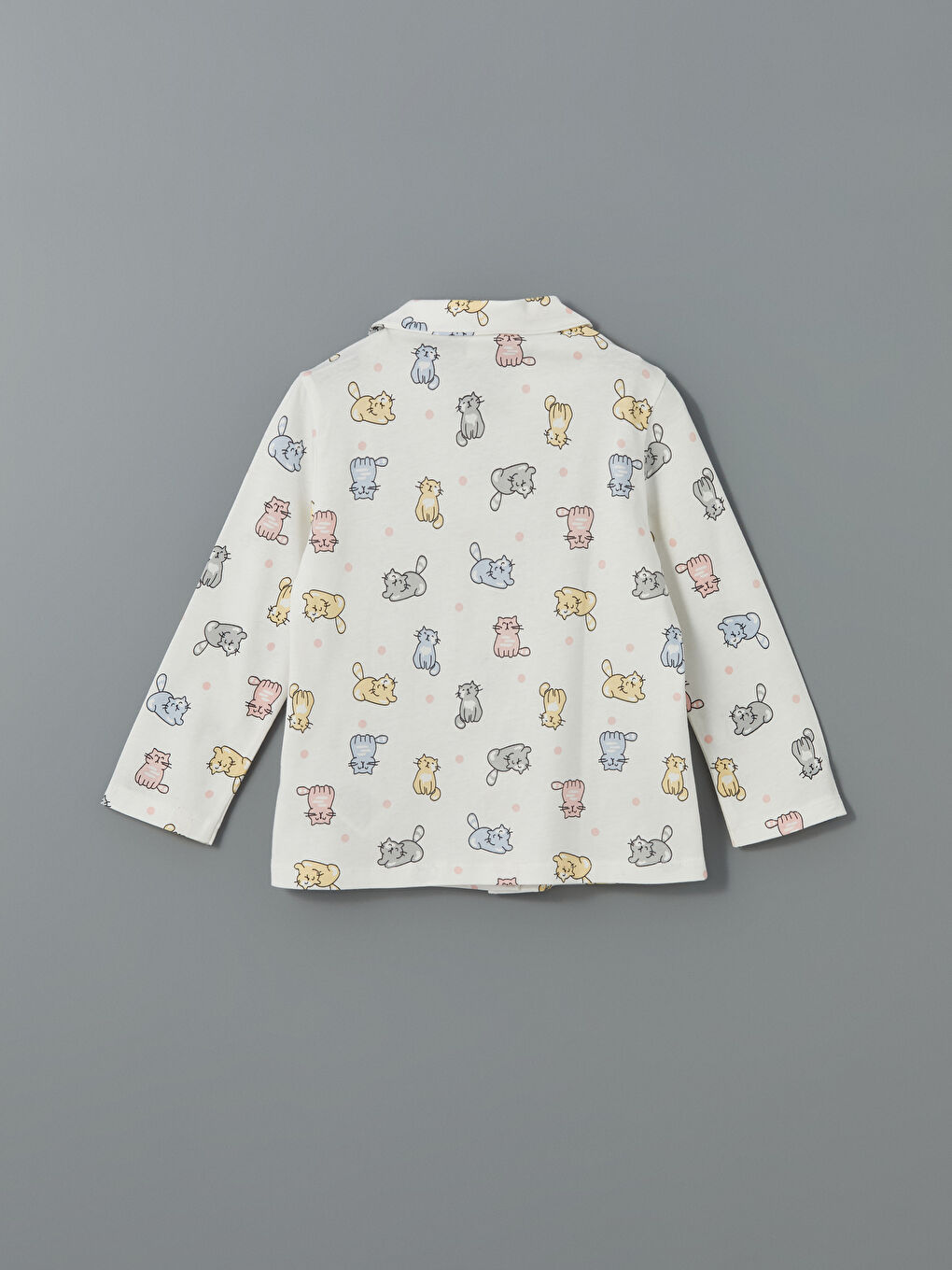 LCW Kids Beyaz Gömlek Yaka Kız Çocuk Pijama Takımı - 3