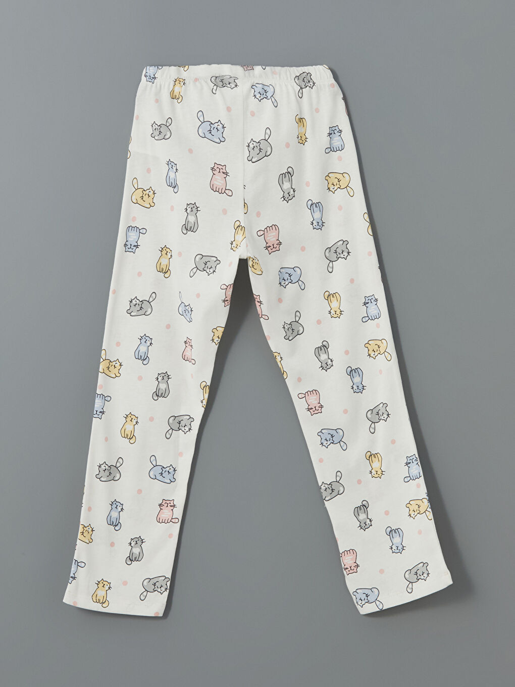 LCW Kids Beyaz Gömlek Yaka Kız Çocuk Pijama Takımı - 6