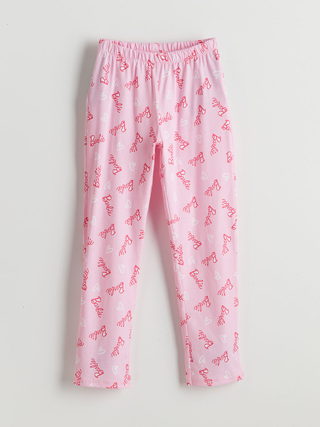 Pembe Gömlek Yaka Barbie Baskılı Kız Çocuk Pijama Takımı-3
