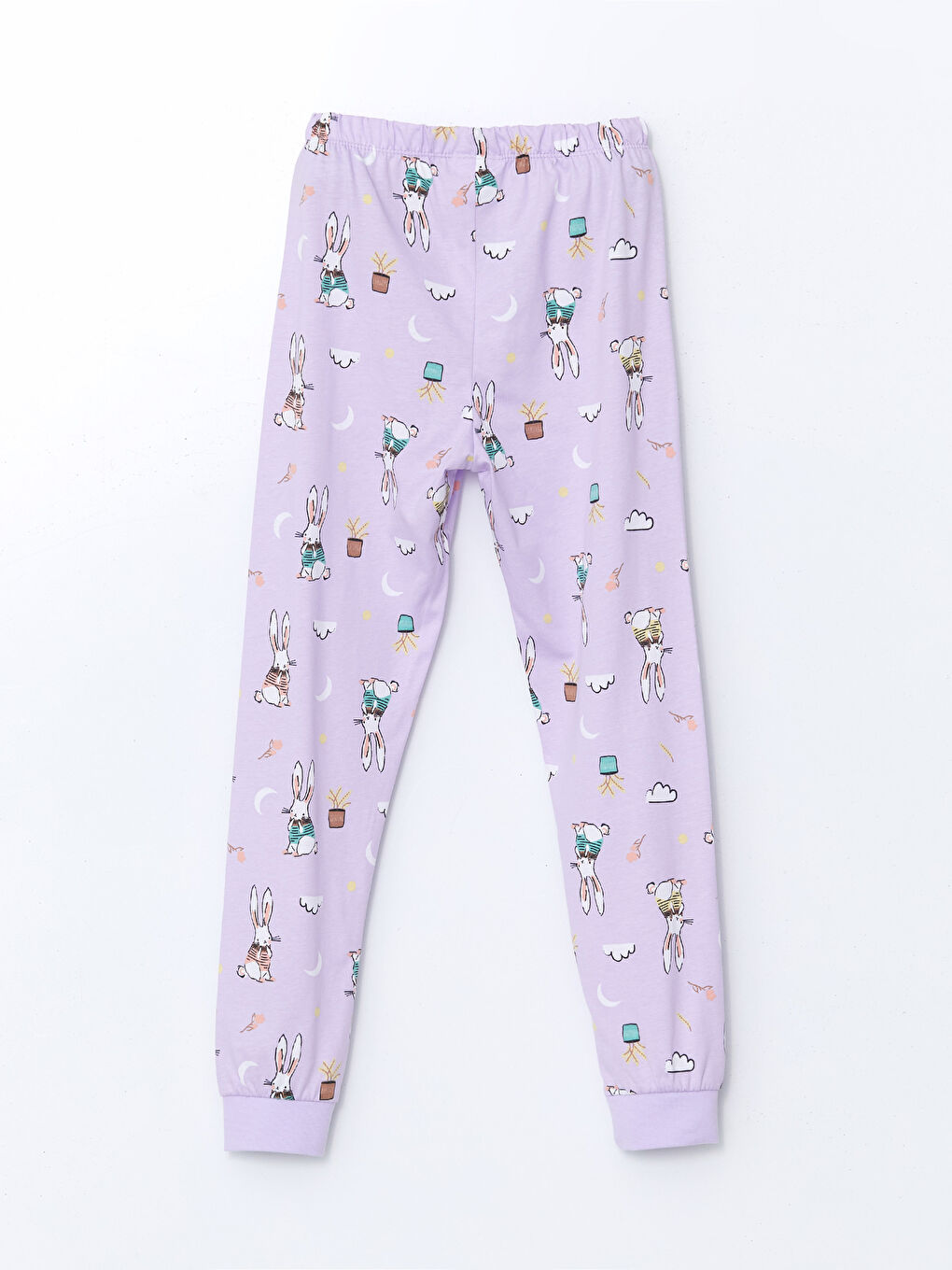 LCW Kids Lila Bisiklet Yaka Kız Çocuk Pijama Takımı - 4