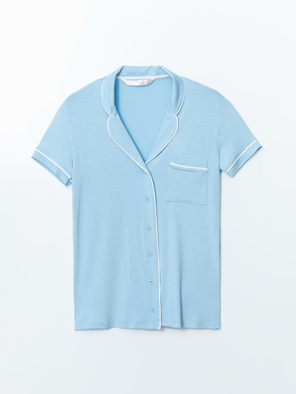 Lila Gömlek Yaka Kadın Pijama Üstü