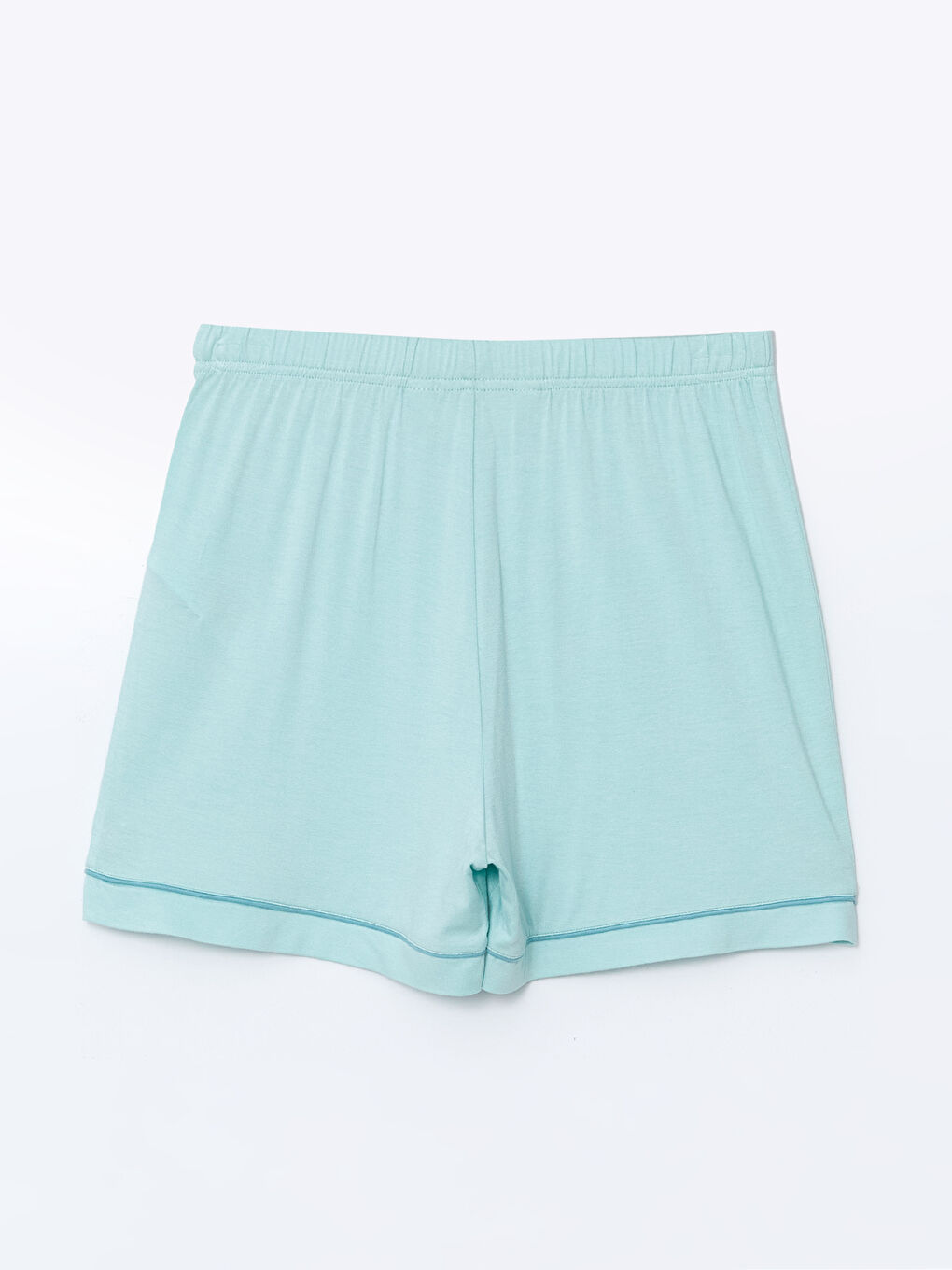 Turkuaz Beli Lastikli Kadın Şort Pijama Altı-1
