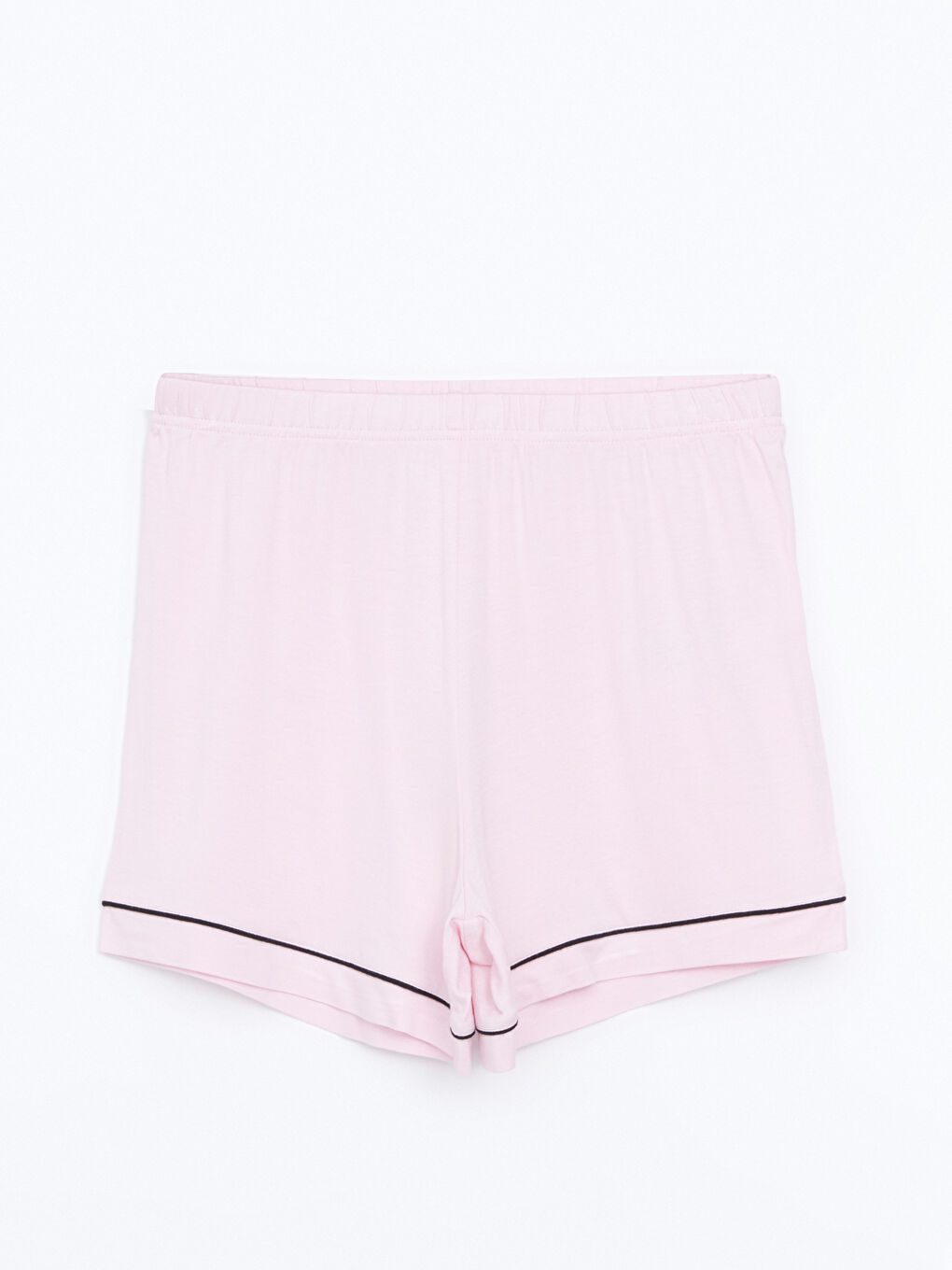 Pembe Beli Lastikli Kadın Şort Pijama Altı