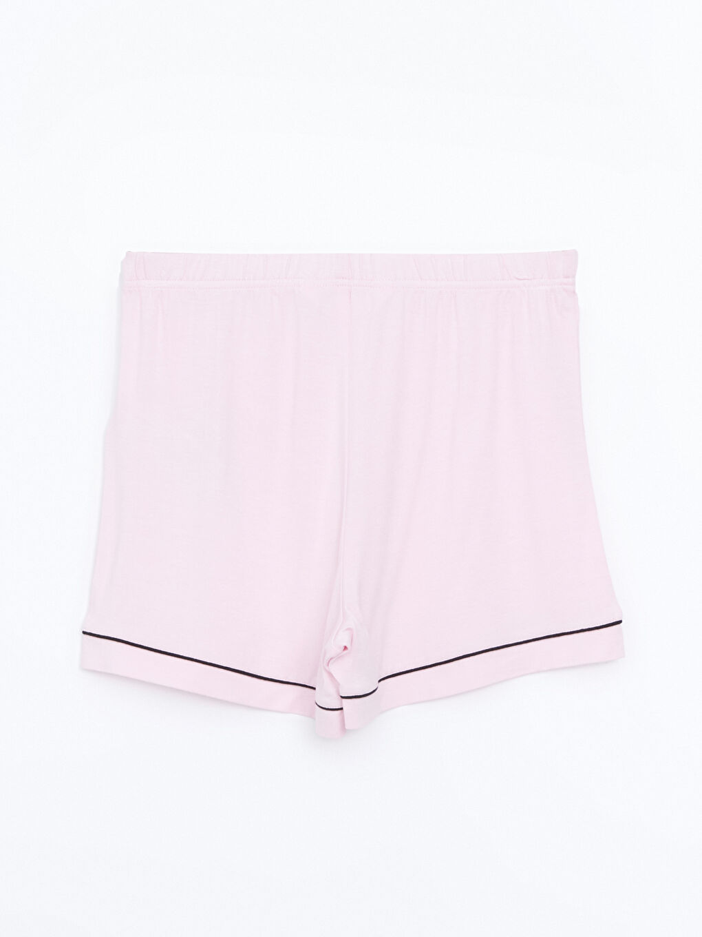 Pembe Beli Lastikli Kadın Şort Pijama Altı-1