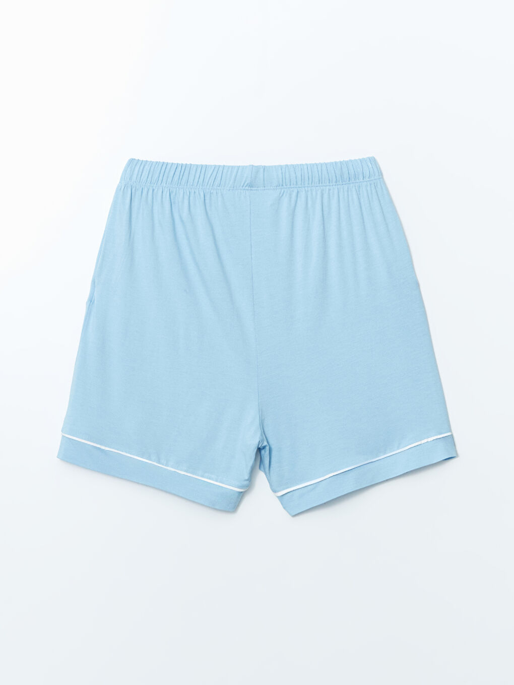 Lila Beli Lastikli Kadın Şort Pijama Altı-1