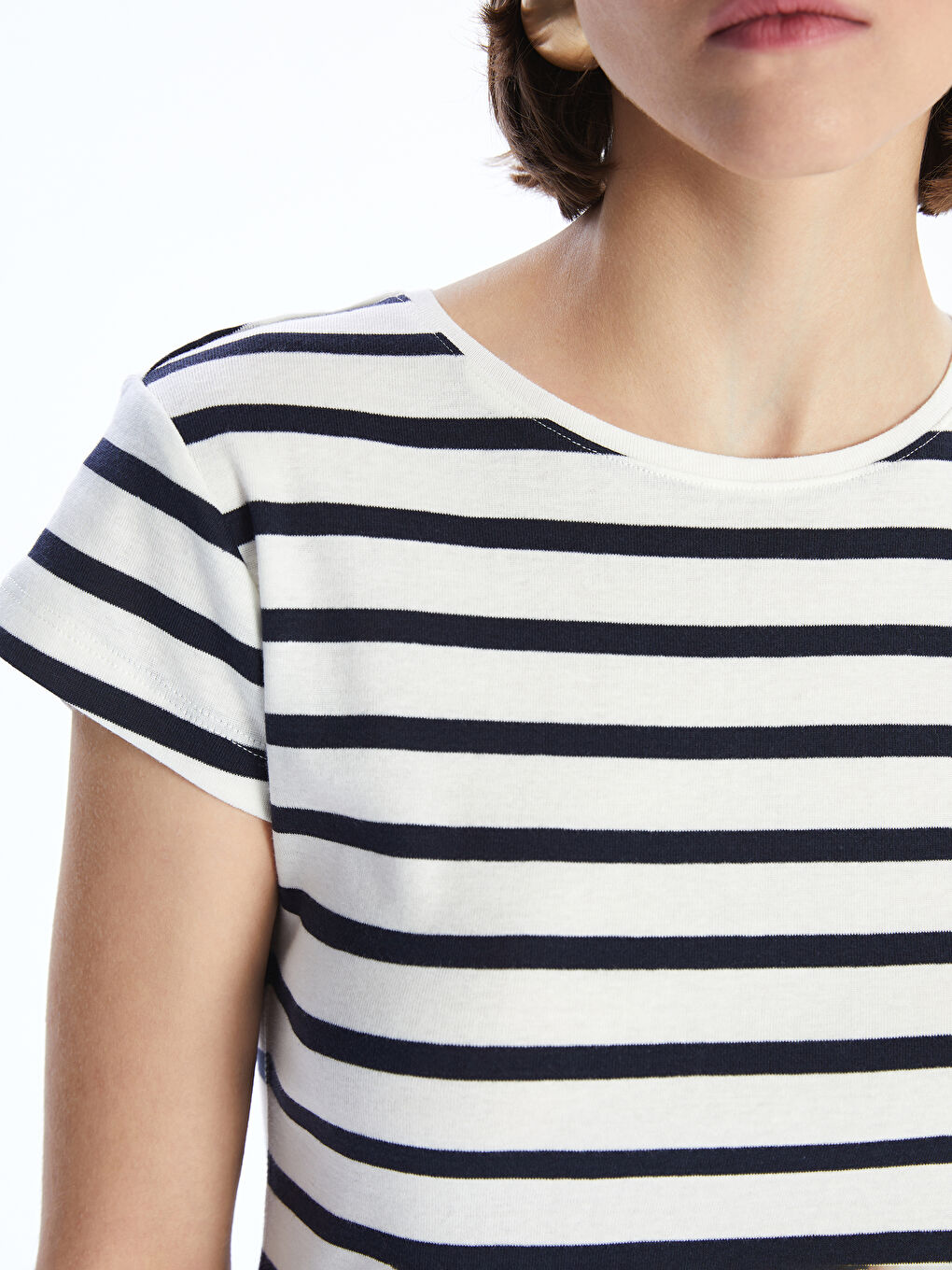 LCW Vision Crew Neck Striped Women's T-Shirt -S58645Z8-LGS