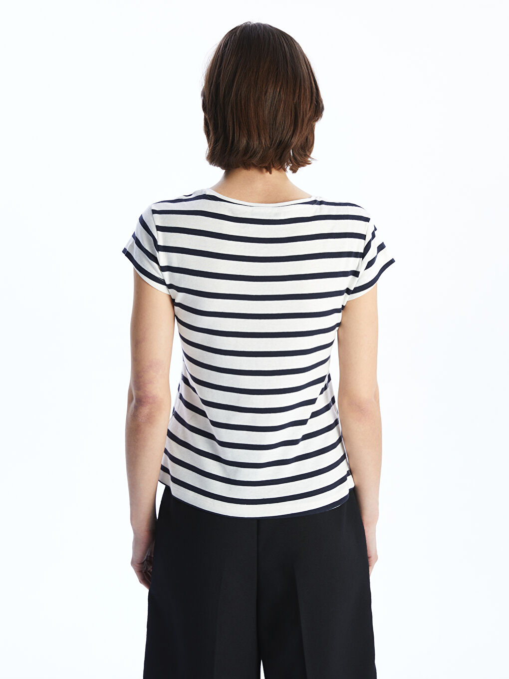 LCW Vision Crew Neck Striped Women's T-Shirt -S58645Z8-LGS