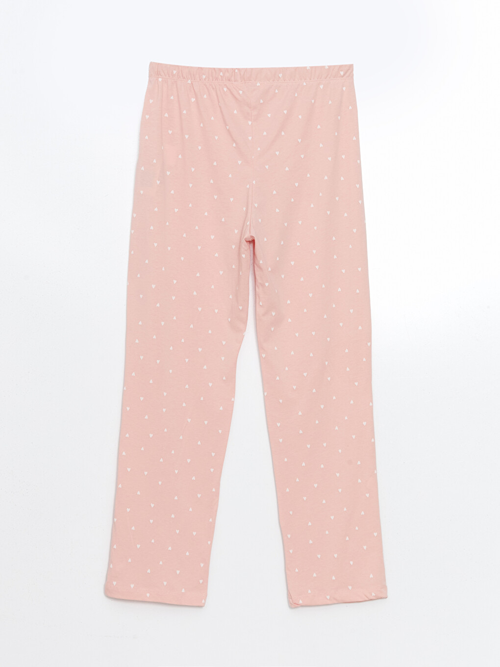 Pembe Beli Lastikli Desenli Kadın Pijama Altı-1