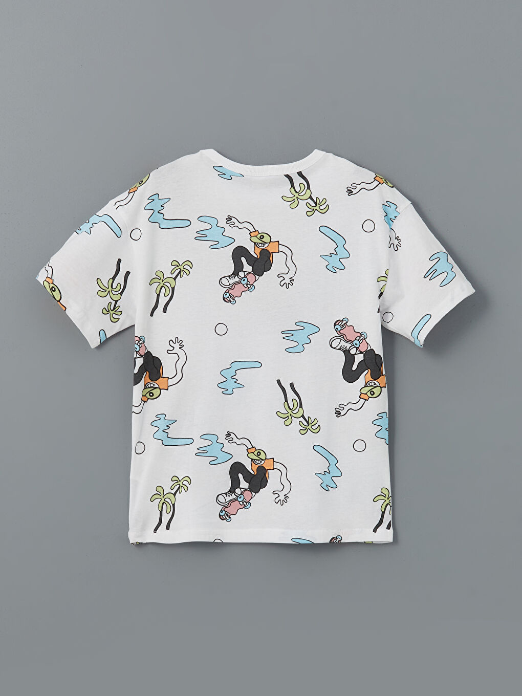 Crew Neck Printed Combed Cotton Boy's T-Shirt -S58675Z4-LQQ