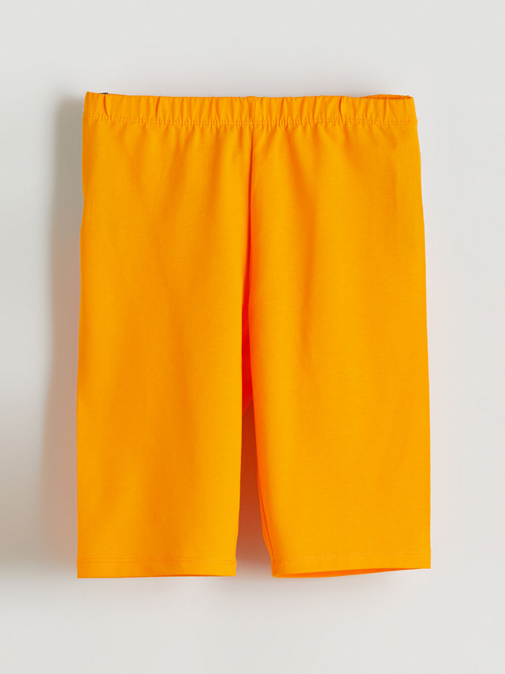 Turuncu Beli Lastikli Kız Çocuk Kısa Tayt