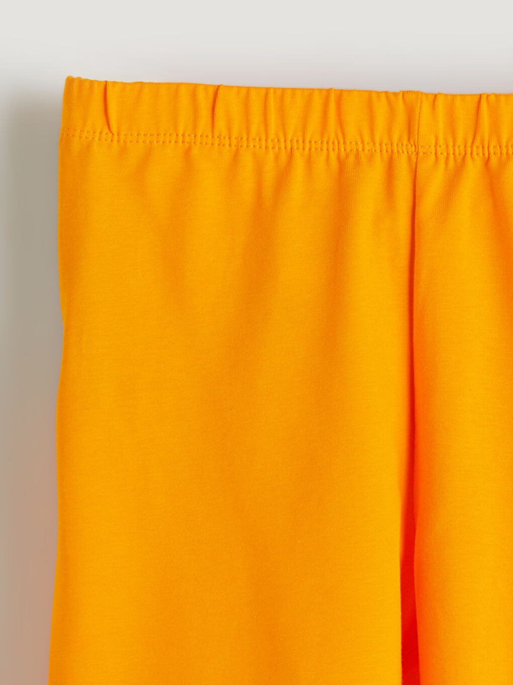 Turuncu Beli Lastikli Kız Çocuk Kısa Tayt-1