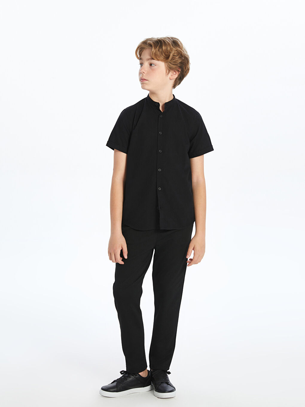 Grandad Collar Boys' Shirt-1