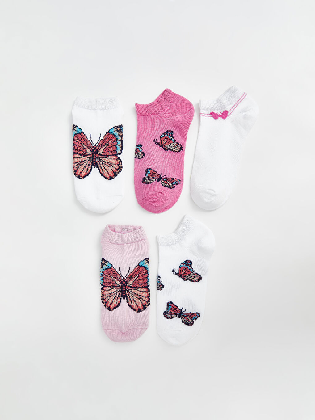 Patterned Girl Booties Socks 5-Pack -S58762Z4-J1F