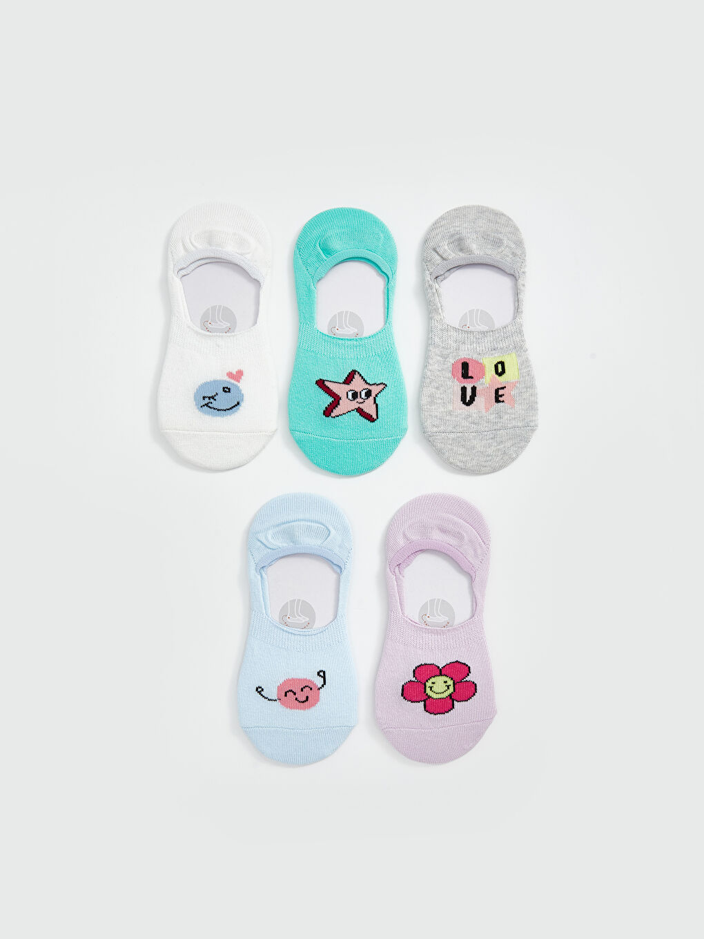 Patterned Girl's Ballet Socks 5 Pieces -S58780Z4-EEW
