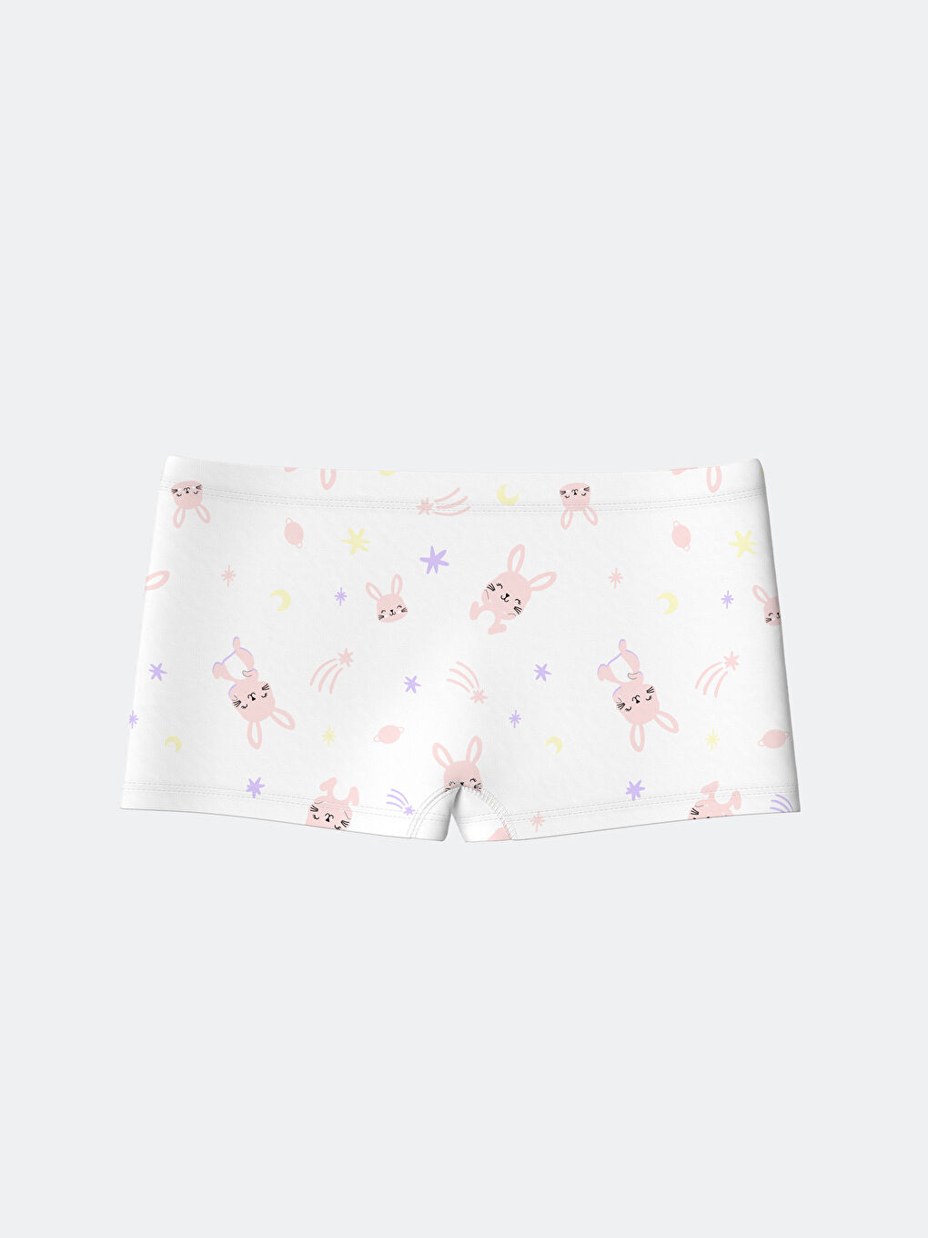 Beyaz Baskılı Kız Çocuk Boxer-1