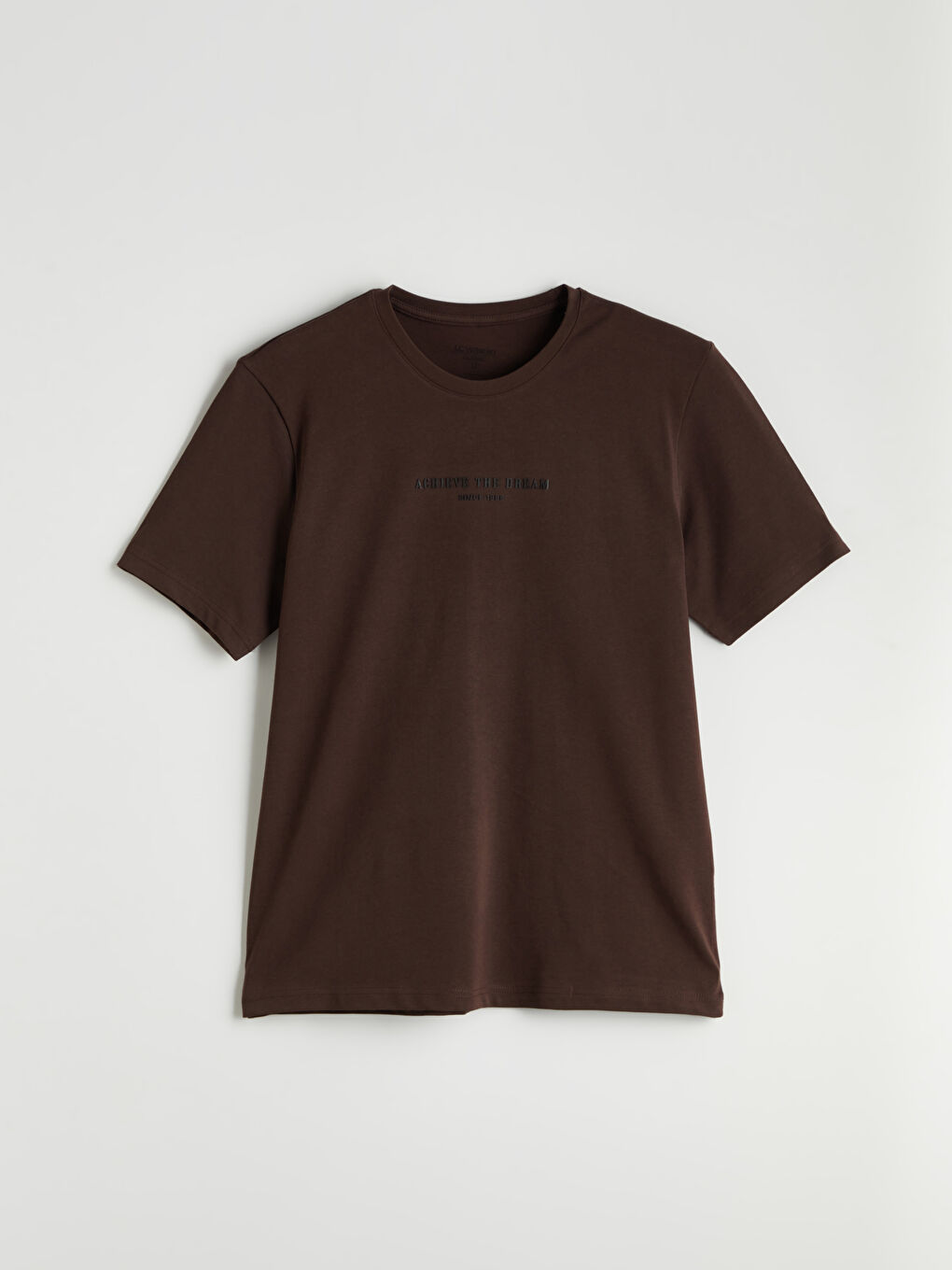 Kahverengi Bisiklet Yaka Baskılı Erkek Tişört-4