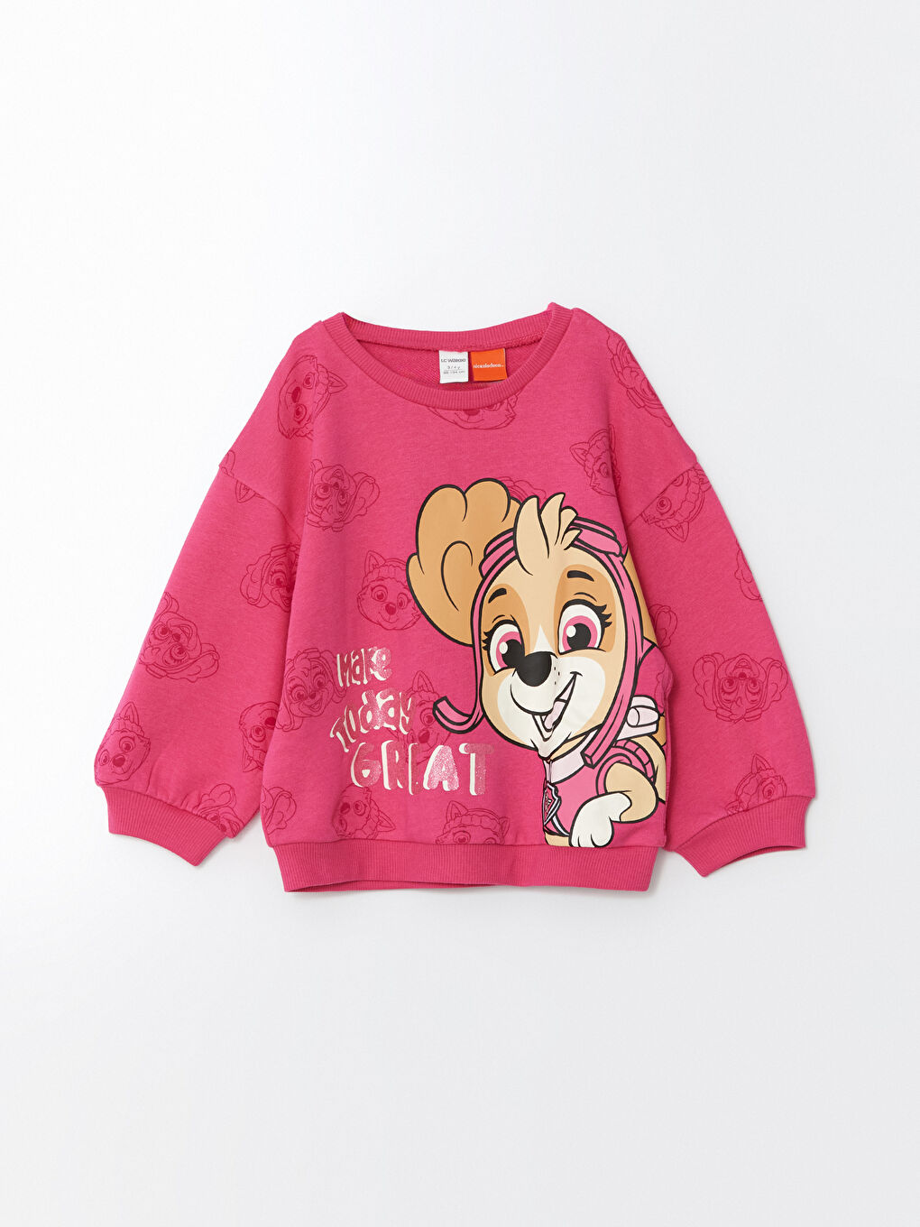 Fuşya Paw Patrol Baskılı Kız Çocuk Sweatshirt