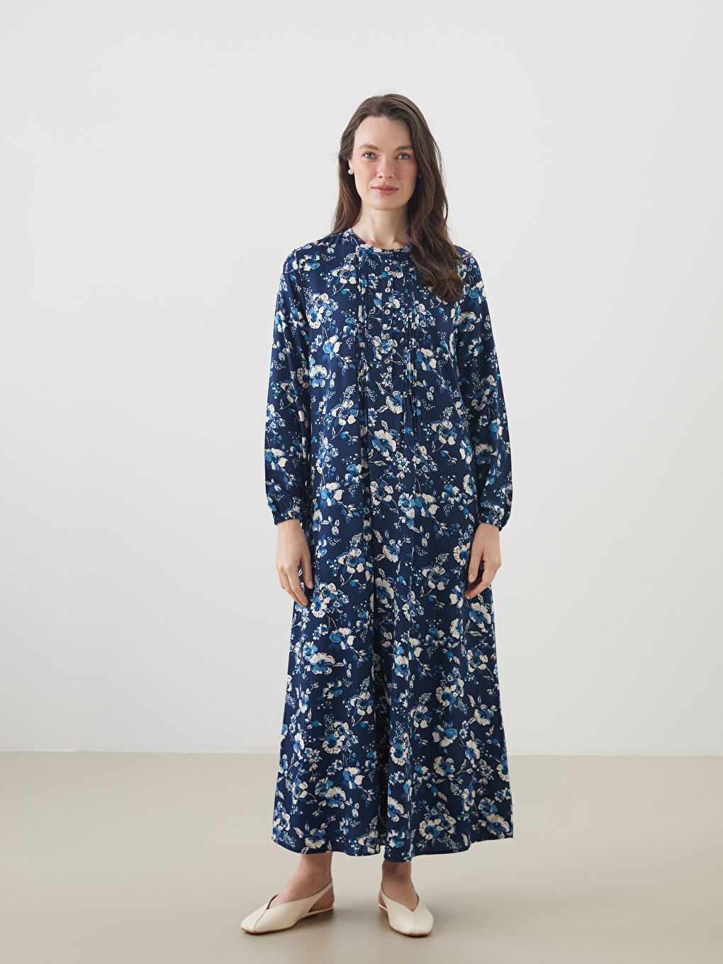 Crew Neck Floral A-Line Dress -S58905Z8-LSJ