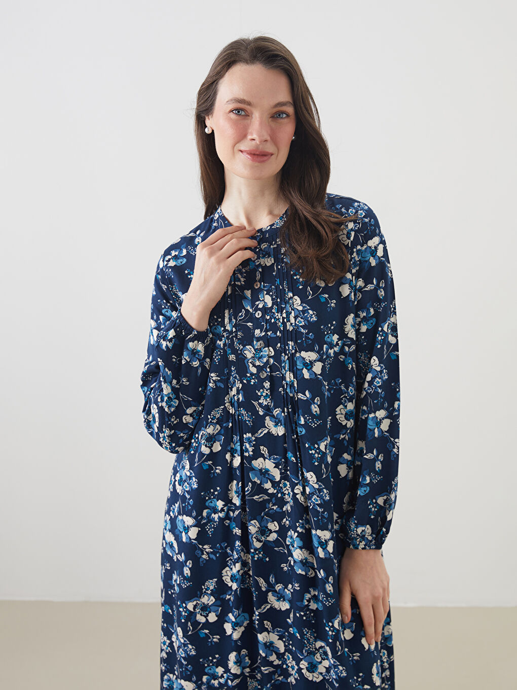 Crew Neck Floral A-Line Dress -S58905Z8-LSJ
