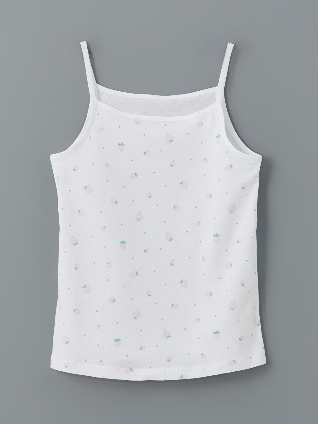 Beyaz Kare Yaka Kız Çocuk Atlet