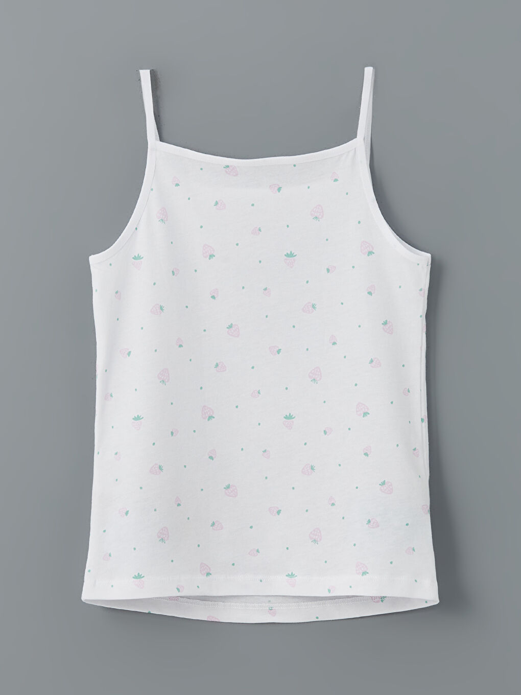 Beyaz Kare Yaka Kız Çocuk Atlet-1