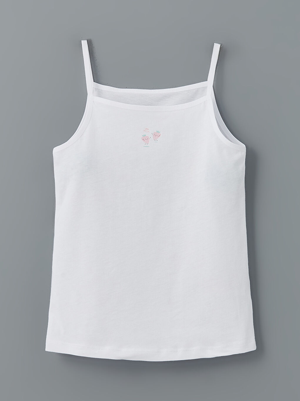 Beyaz Kare Yaka Kız Çocuk Atlet