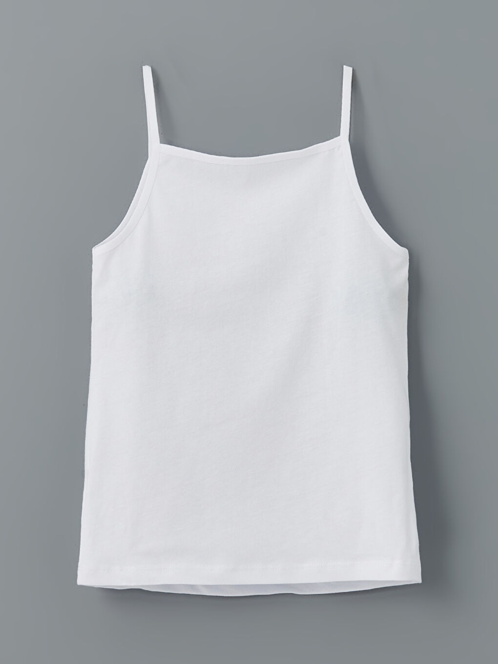 Beyaz Kare Yaka Kız Çocuk Atlet-1