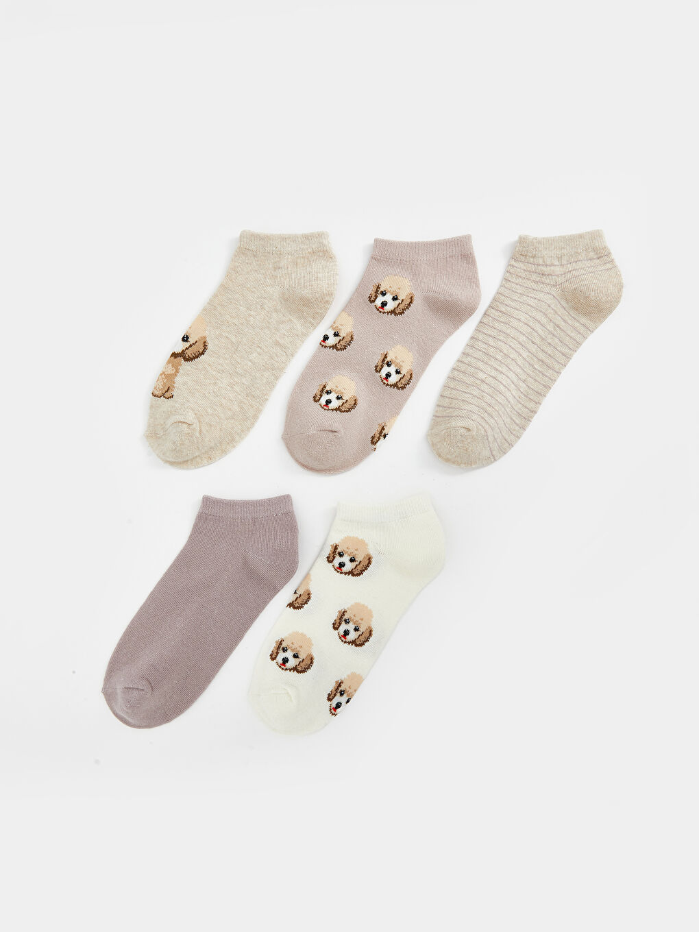 Patterned Women's Booties Socks 5-Pack -S58945Z8-HZY