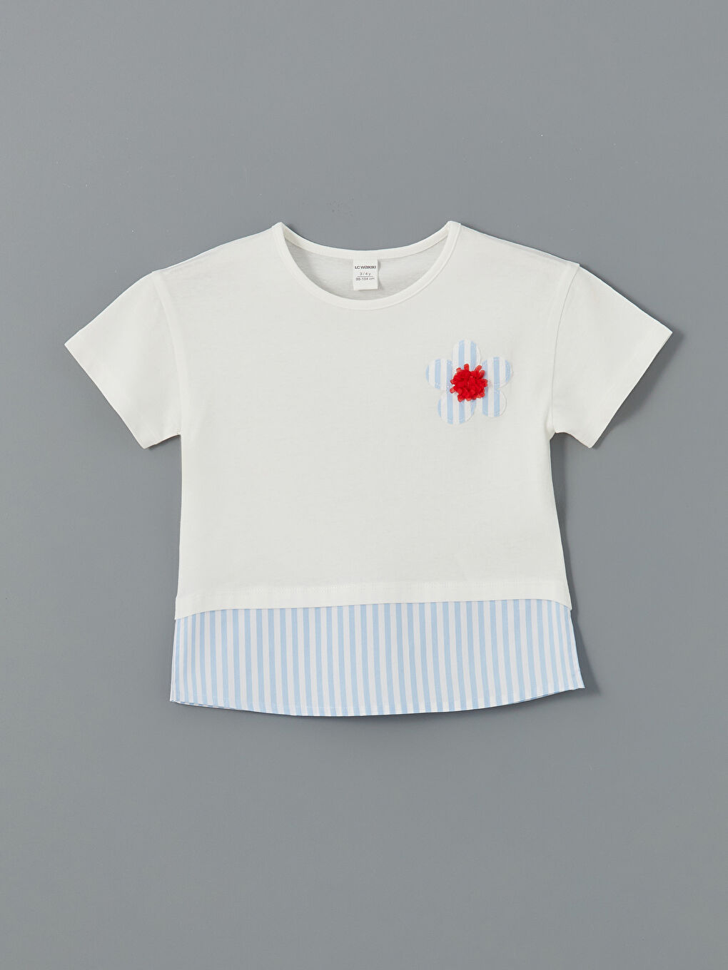 Crew Neck Striped Jersey Girls' T-Shirt -S58991Z1-R9J