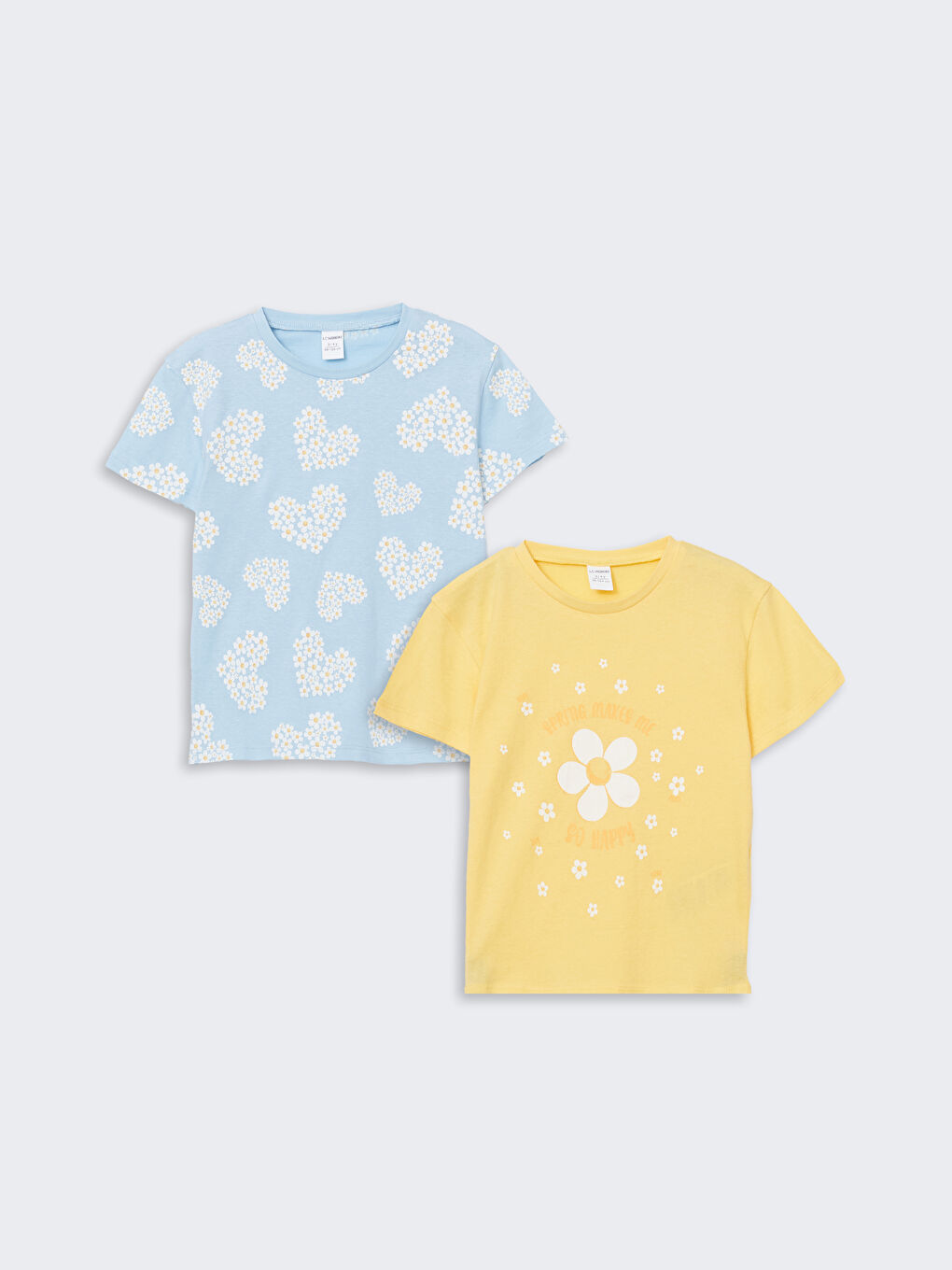 Printed Floral Girls' T-Shirt 2 Pack -S58998Z1-FXD