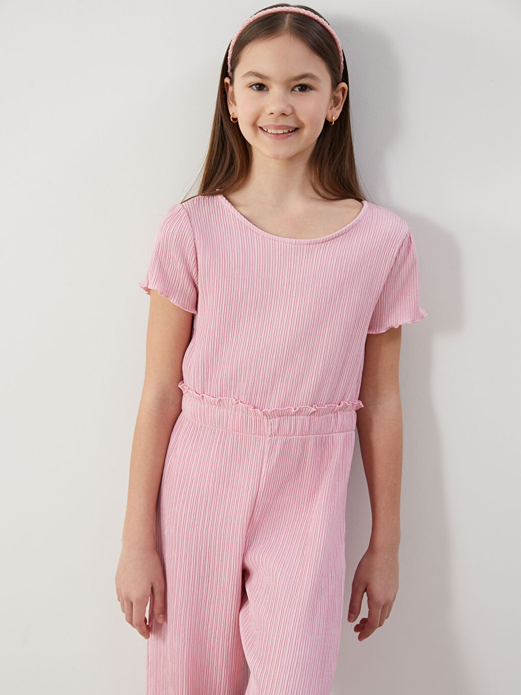 Crew Neck Girls Overalls -S59015Z4-YU0