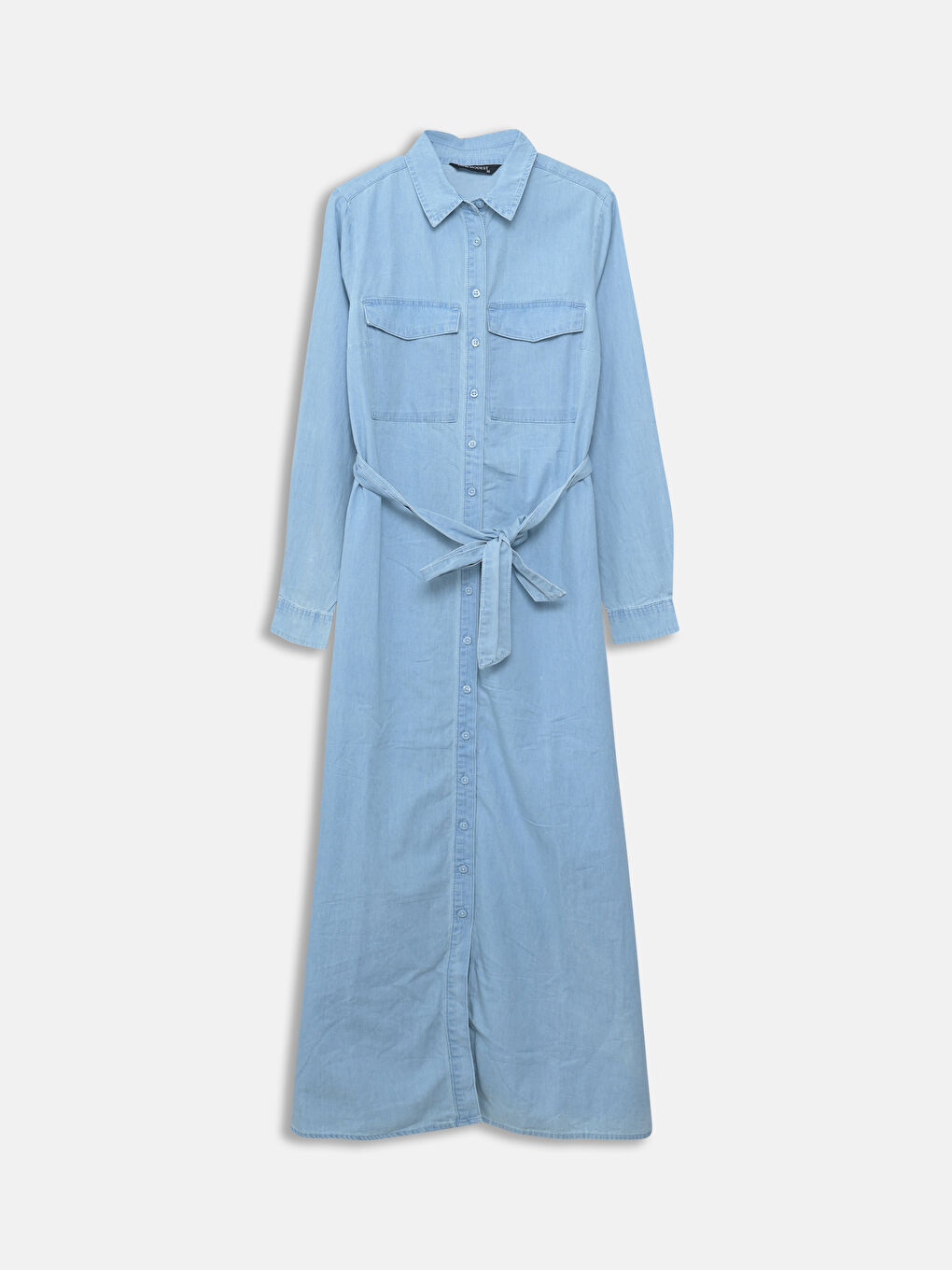 Collared Neck Women's Denim Dress