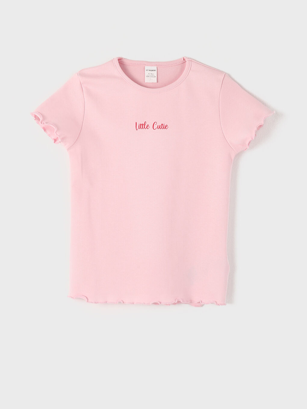 تيشيرت للبنات بياقة دائرية مطبوع