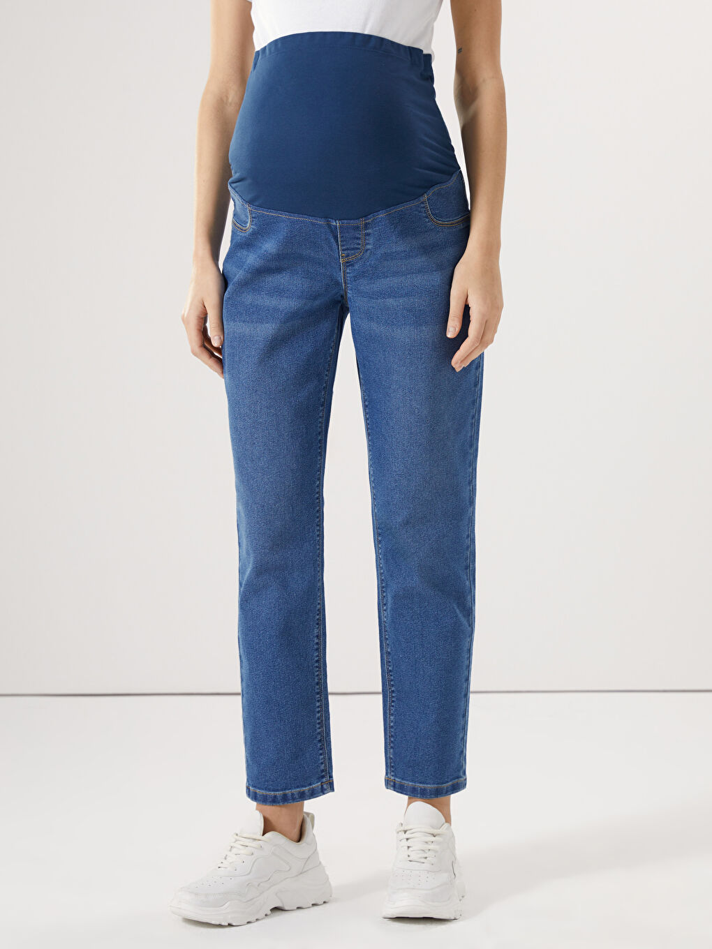 Trudničke farmerke mom fit kroja sa pojasom preko stomaka -S59128Z8-507