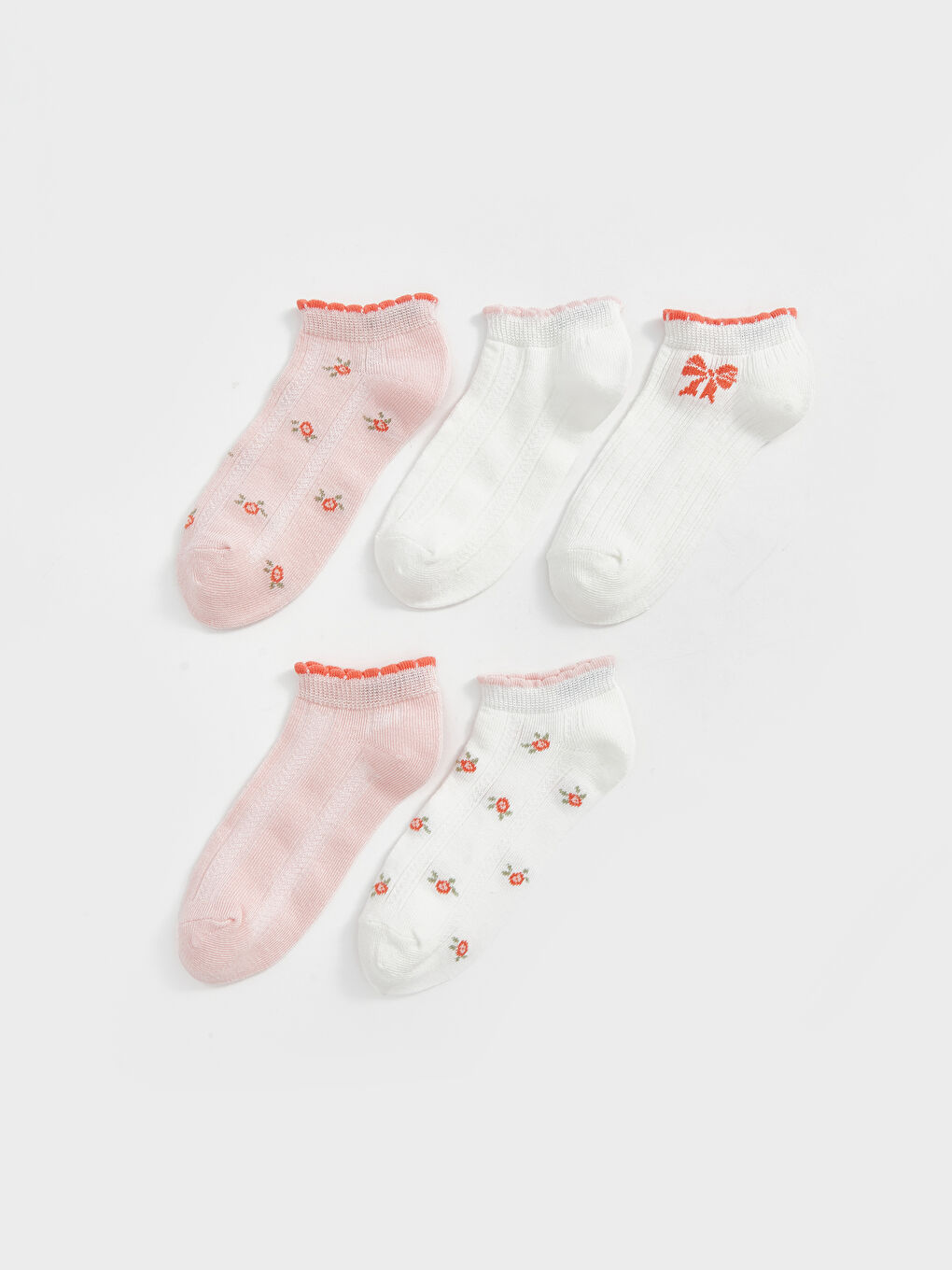 Floral Girls' Bootie Socks 5-Piece -S59136Z4-FR6