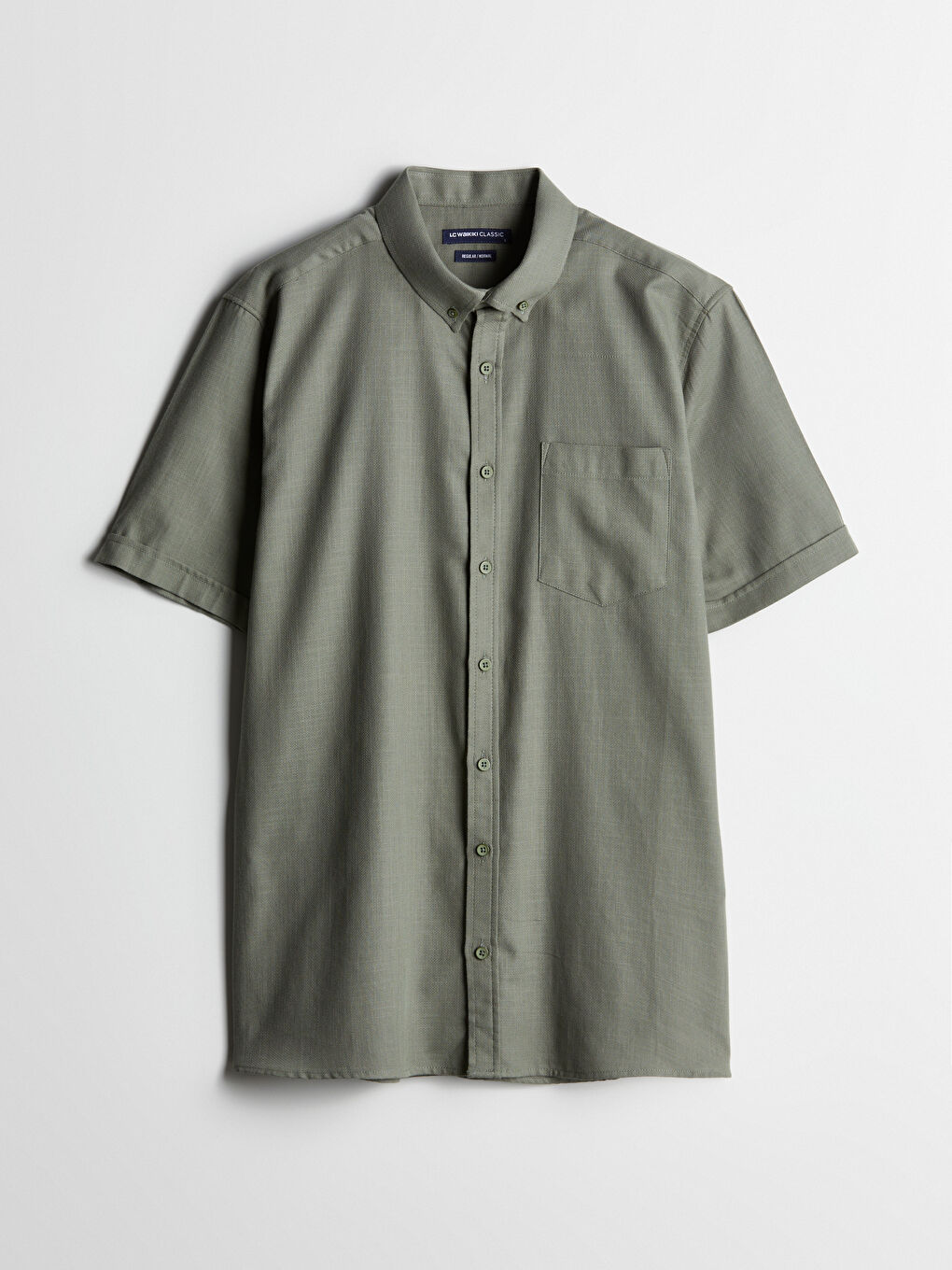 Regular Fit Short Sleeve Poplin Men's Shirt-4