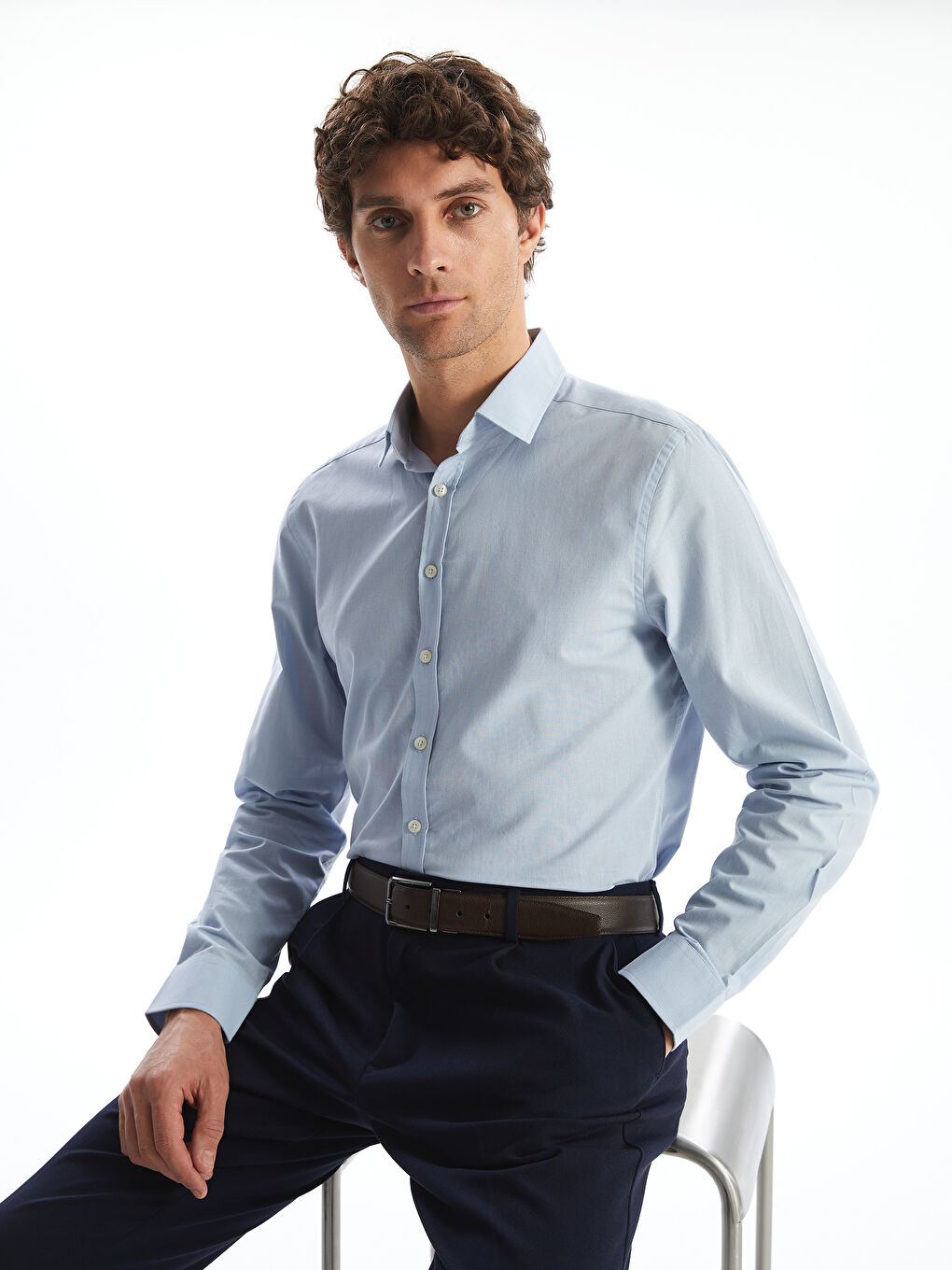Regular Fit Long Sleeve Men's Shirt -S59143Z8-DLZ