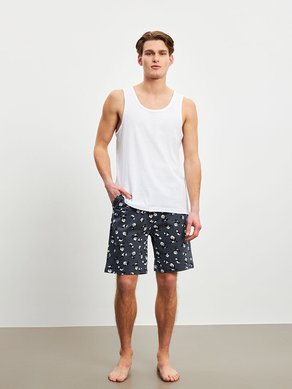 LC WAIKIKI Mavi Slim Fit Erkek Pijama Alt Şort