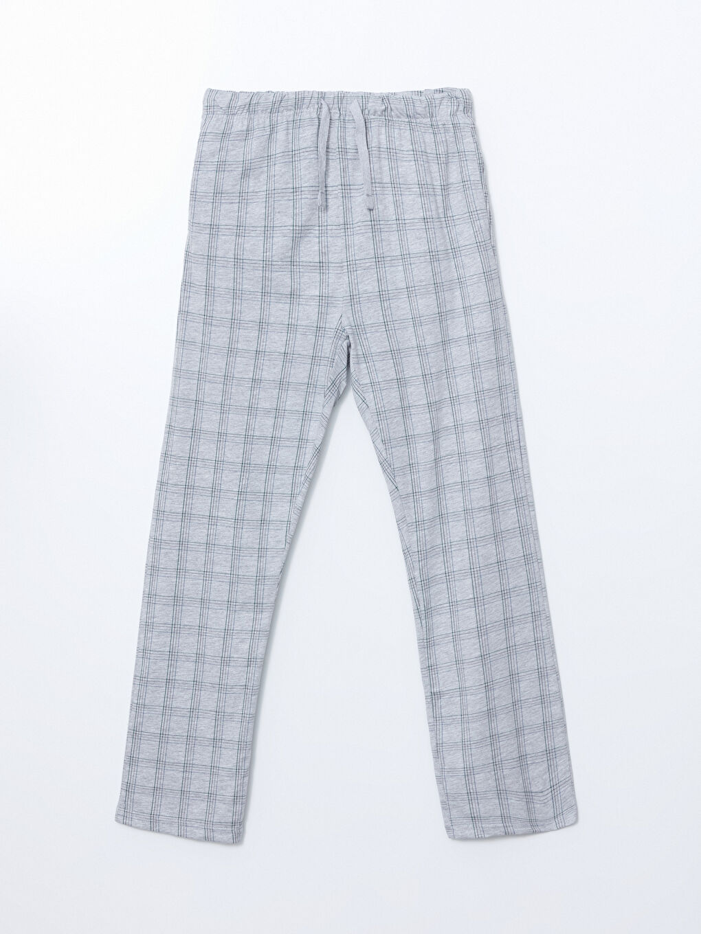 Gri Standart Kalıp Ekose Erkek Pijama Alt